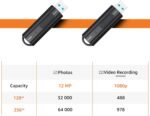 Ultra Fast USB 3.1 Flash Drive 128/256 GB , Retractable, High-Speed Data Transfer Storage Device, Black - Image 2